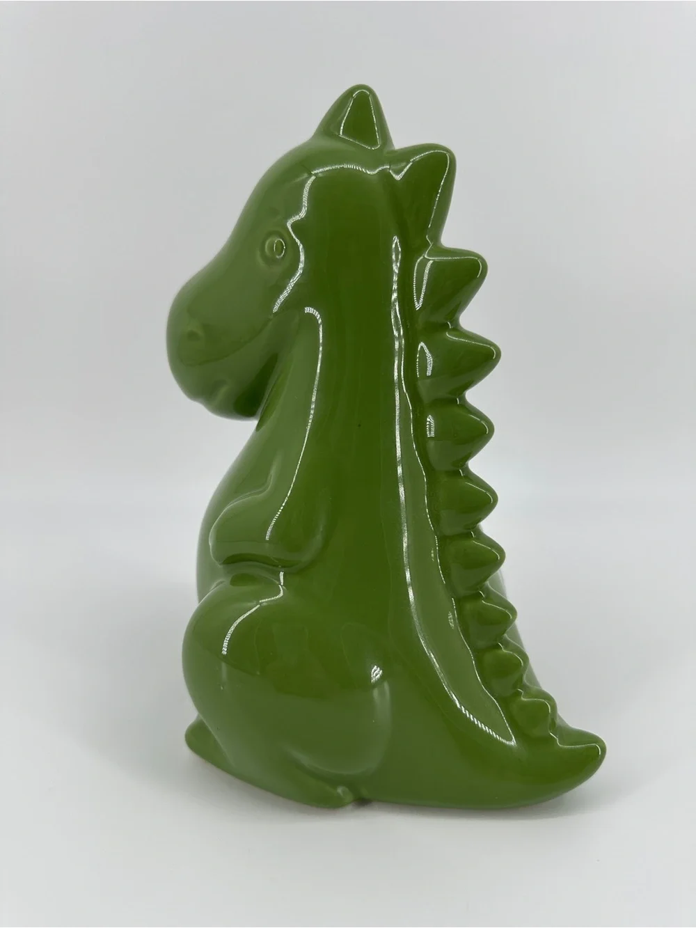 Pottery Barn Kids Ceramic Dinosaur Piggy Bank Green 7.5 Inches 2022 Dino